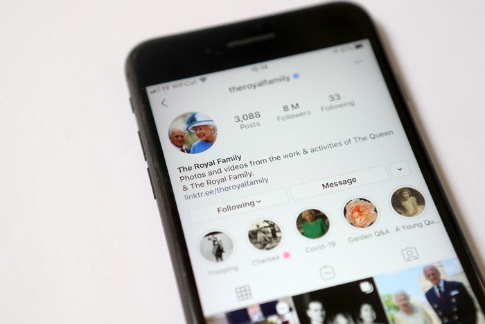 1248971078 LONDON, ENGLAND - JUNE 11: In this photo illustration a view is seen of the Royal Family's Instagram account as Princess Anne, Princess Royal and Queen Elizabeth II speak to carers via video call to mark Carers Week 2020 on June 11, 2020 in London, England. Princess Anne, Princess Royal founded Carers Trust, formally known as The Princess Royal Trust, to recognise and support carers across the UK. (Photo by Chris Jackson/Getty Images)
