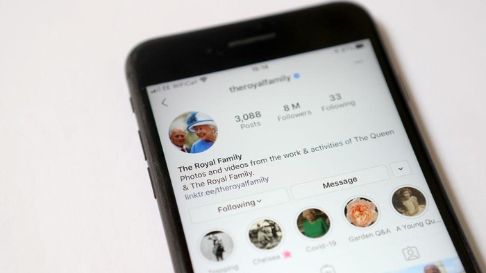 LONDON, ENGLAND - JUNE 11: In this photo illustration a view is seen of the Royal Familys Instagram account as Princess Anne, Princess Royal and Queen Elizabeth II speak to carers via video call to mark Carers Week 2020 on June 11, 2020 in London, England.  Princess Anne, Princess Royal founded Carers Trust, formally known as The Princess Royal Trust, to recognise and support carers across the UK. (Photo by Chris Jackson/Getty Images)