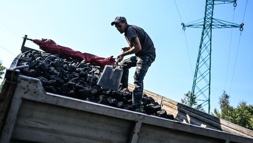 LIBIAZ, POLAND - SEPTEMBER 08: A man drives a small truck full of coal as he exists the Janina Coal mine on September 08, 2022 in Libiaz, Poland. Despite being the second-largest coal producer in Europe, Poland imported 12 million tons of coal last year, two-thirds of which came from Russia and was used by households and small heating plants. The embargo on Russian coal, imposed earlier this year after Moscows invasion of Ukraine, has caused coal shortages and price rises in Poland. (Photo by Omar Marques/Getty Images)
