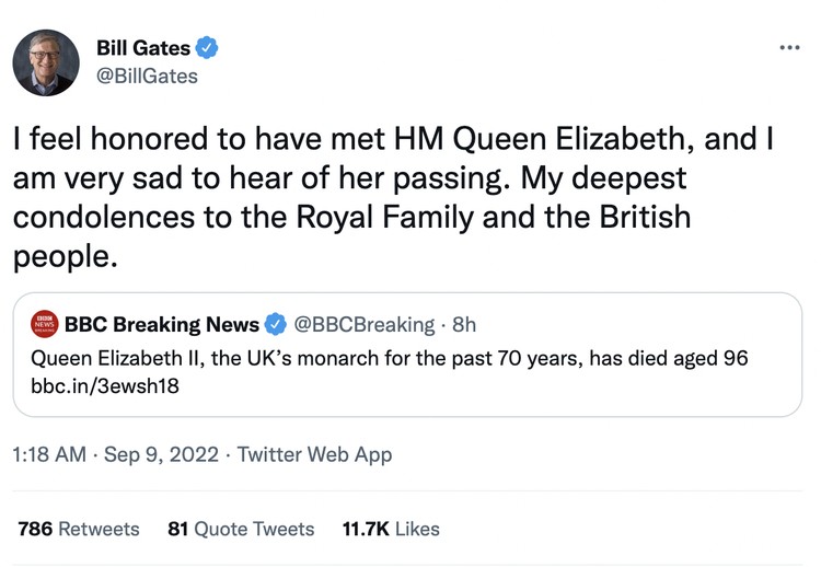 Bos teknologi berduka Ratu Elizabeth II