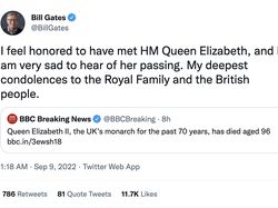 Ratu Elizabeth II Mangkat, Bill Gates Sampai Jeff Bezos Berduka