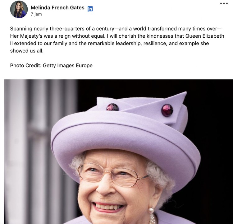 Bos teknologi berduka Ratu Elizabeth II