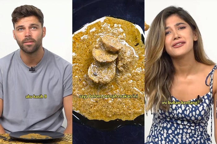 Bule cicip gulai jengkol untuk pertama kali.