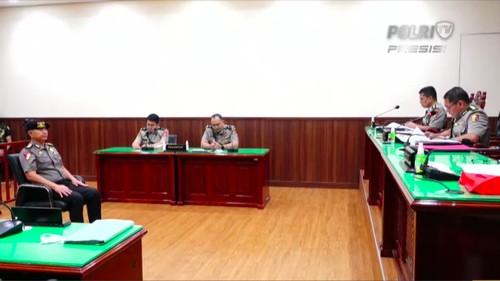 Kasubdit Renakta Polda Metro Jaya AKBP Pujiyarto menjalani sidang kode etik terkait kasus Irjen Ferdy Sambo (YouTube Polri TV Radio)
