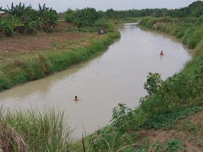 Lokasi bocah laki-laki inisial AF (9) tenggelam di sungai Demak, Jumat (9/9/2022).
