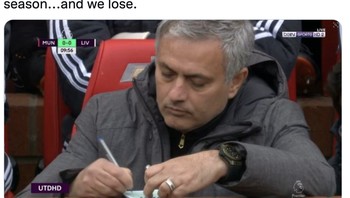 Ketika di awal Liga Inggris Maguire jadi starting eleven, MU dua kali kalah. Kini Maguire berlaga dari awal, MU pun lagi-lagi keok. Foto: Twitter