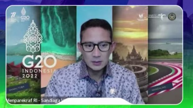 Menteri Pariwisata dan Ekonomi Kreatif Sandiaga Uno Saat Investment Forum: 5 Super Priority Tourism Destinations. (Tangkapan Layar via Youtube Kementerian Investasi - BKPM)