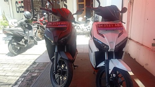 Tampilan motor listrik G1 di GESITS Bali Pratama yang ada di Jalan Diponegoro No 224 Denpasar Barat, Bali pada Jumat (9/9/2022)