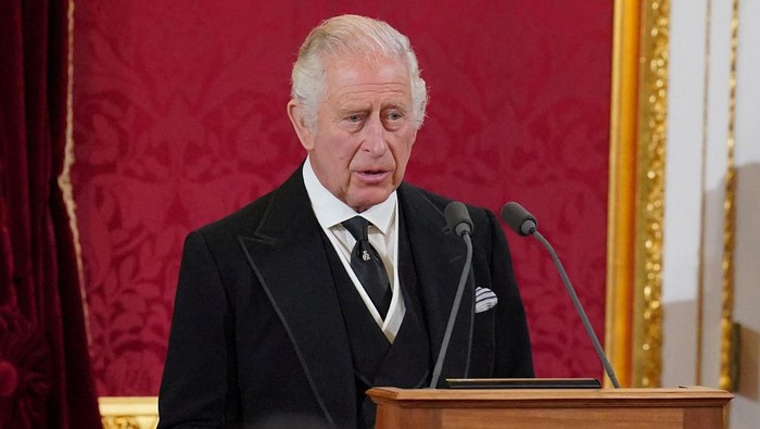 Britains King Charles III speaks during the Accession Council at St Jamess Palace, where he is formally proclaimed Britains new monarch, following the death of Queen Elizabeth II, in London, Britain September 10, 2022.  Jonathan Brady/Pool via REUTERS