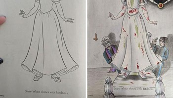 Snow White kok jadi berdarah-darah gini? Foto: (Bored Panda).