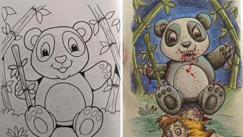 Panda yang aslinya lucu ini, berubah menjadi pengganggu manusia. Foto: (Bored Panda).