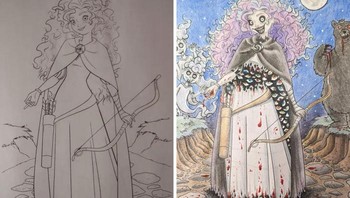 Hasilnya jadi gambar yang seram. Foto: (Bored Panda)