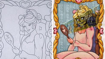 Cermin siapa yang paling seram? ucap gadis itu. Foto: (Bored Panda).