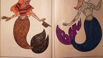 Tidak hanya di daratan, sebagai makhluk asli bawah laut, ia digambar menjadi sosok yang lebih ekstrem. Foto: (Bored Panda).