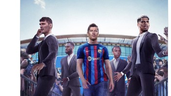 Ketajaman Lewandowski tidak berkurang sejak hengkang dari Bayern Munich. Foto: Twitter