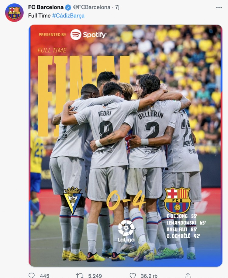 Barcelona Barcelona kembali memetik kemenangan. Robert Lewandowski ujuk kemampuan dengan golnya dan kini membuat tim Catalan memuncaki klasemen La Liga.