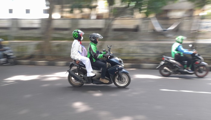 Driver ojol di Bogor (M Sholihin/detikcom)