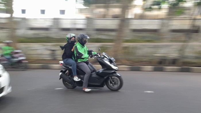 Driver ojol di Bogor (M Sholihin/detikcom)