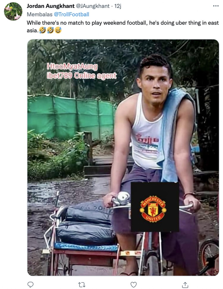 Liga Inggris Meme fans Liga Inggris tidak bisa nonton bola akhir pekan ini karena diliburkan untuk menghormati mangkatnya Ratu Elizabeth II.