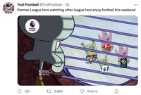 Meme fans Liga Inggris tidak bisa nonton bola akhir pekan ini karena diliburkan untuk menghormati mangkatnya Ratu Elizabeth II.