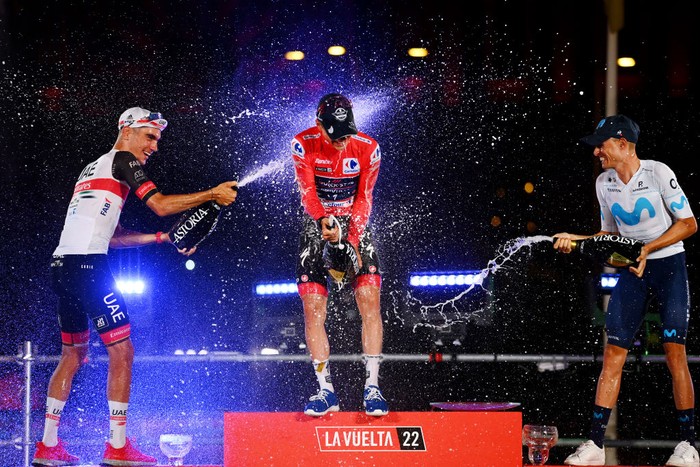 Illustration picture shows cycling fans at Cafe In de Rustberg in Schepdaal, Dilbeek, as Belgian Evenepoel wins the 2022 edition of the 'Vuelta a Espana', Tour of Spain cycling race, from Las Rozas to Madrid (96,7km), Spain, Sunday 11 September 2022. BELGA PHOTO NICOLAS MAETERLINCK (Photo by NICOLAS MAETERLINCK / BELGA MAG / Belga via AFP) (Photo by NICOLAS MAETERLINCK/BELGA MAG/AFP via Getty Images)