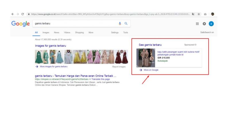 Contoh Google Ads.