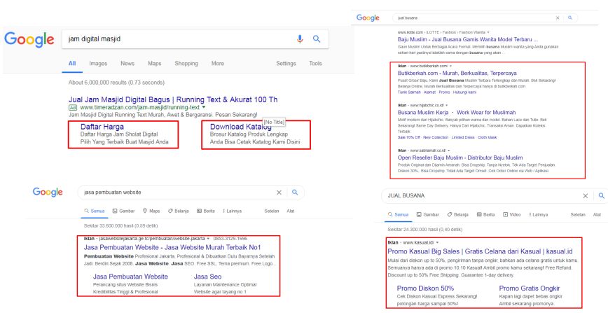 Contoh Google Ads.