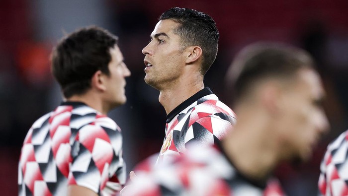 MANCHESTER, UNITED KINGDOM - SEPTEMBER 8: Cristiano Ronaldo of Manchester United during the UEFA Europa League   match between Manchester United v Real Sociedad at the Old Trafford on September 8, 2022 in Manchester United Kingdom (Photo by David S. Bustamante/Soccrates/Getty Images)