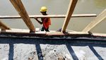 Masuki Musim Penghujan, Proyek Turap Anak Sungai Ciliwung Dikebut