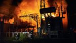 Penampakan Api Yang Membakar Pembangkit Listrik di Kharkiv