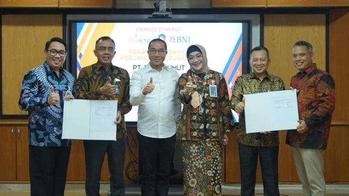 PT Bank Negara Indonesia (BNI) (Persero) Tbk bersama PT Bank Pembangunan Daerah Sumatera Utara (Bank Sumut) lanjutkan program kolaborasi Orange Synergy.