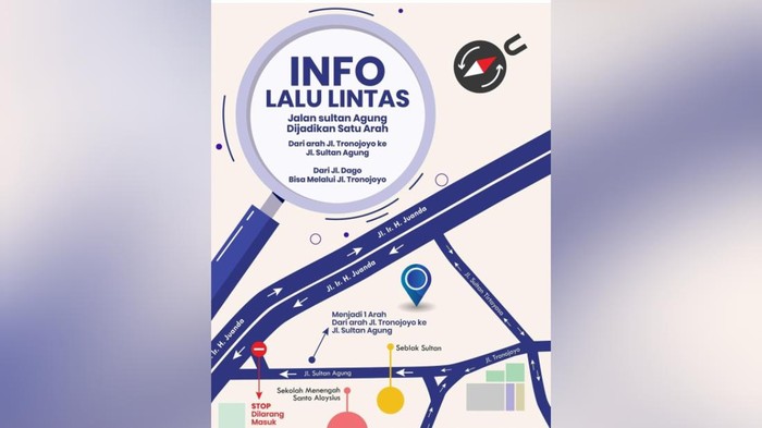 Rute one way di Jalan Sultan Agung, Kota Bandung