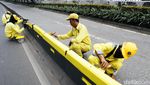Biar Kinclong, Separator Jalan Gatsu Dicat Ulang