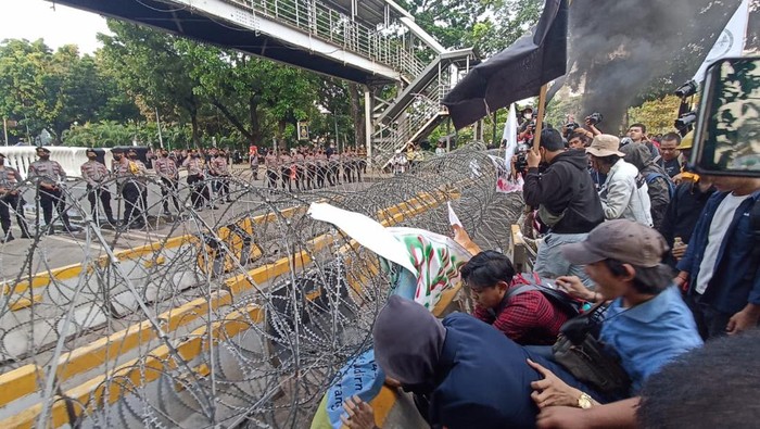 Demo di kawasan Patung Kuda, Jakpus (Wildan-detikcom)