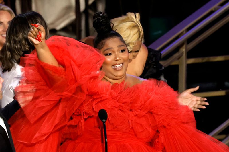 LOS ANGELES, CALIFORNIA - SEPTEMBER 12: Lizzo accepts Outstanding Competition Program for 