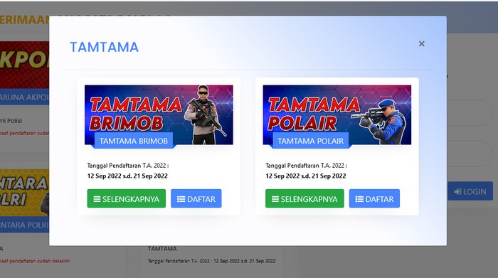 pendaftaran tamtama polri