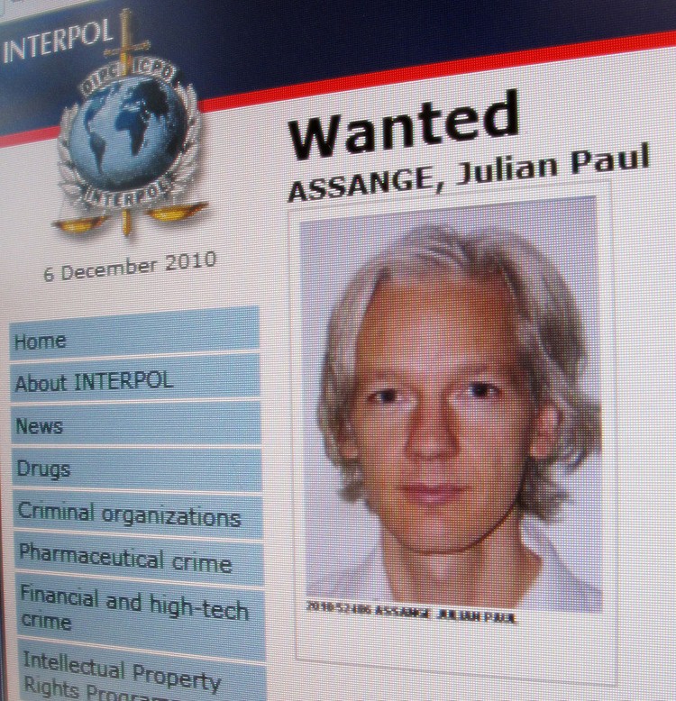 UNSPECIFIED  - DECEMBER 6:  A detail from the Interpol website showing the appeal for the arrest of the editor-in-chief of the Wikileaks whistleblowing website, Julian Assange on December 6, 2010. Assange who has spearheaded the release of thousands of sensitive diplomatic cables through Wikileaks is wanted in Sweden on rape charges against two women, and is currently in hiding.  (Photo by Getty Images)