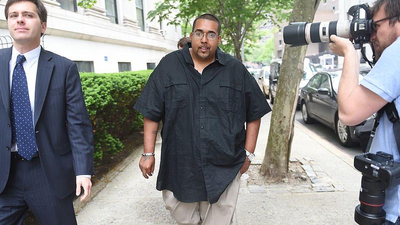 Computer hacker Hector Xavier Monsegur (R), better known by his screen name 