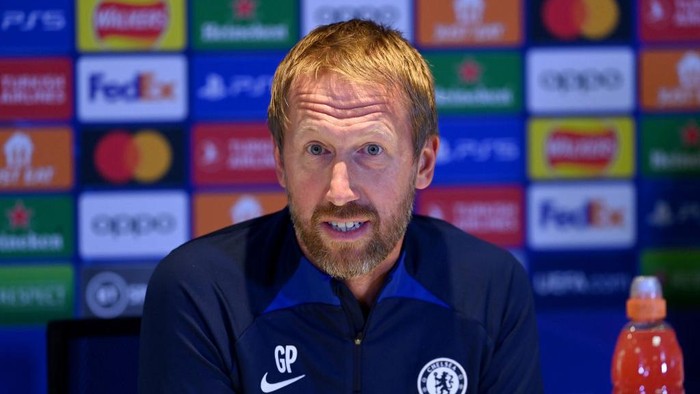 LONDON, ENGLAND - SEPTEMBER 13: Graham Potter of Chelsea during a press conference ahead of their UEFA Champions League group E match against FC Salzburg at Stamford Bridge on September 13, 2022 in London, United Kingdom. (Photo by Darren Walsh/Chelsea FC via Getty Images)