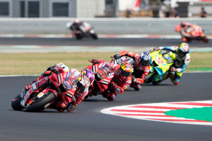 MISANO ADRIATICO, ITALY - SEPTEMBER 04: Jack Miller of Australia and Ducati Lenovo Team during race of the MotoGP Of San Marino at Misano World Circuit on September 04, 2022 in Misano Adriatico, Italy. (Photo by Danilo Di Giovanni/Getty Images)