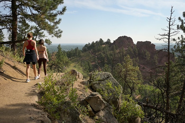 BOULDER, CO - SEPTEMBER 13 : Anemone loop trail head photographed in Boulder, Colorado on Tuesday, September 13, 2022. City of Boulder Open Space and Mountain Parks opened Anemone Loop trail just west of town. It climbs Anemone Hill to what they call the Anemone Loop trail. Its a 3.6-mile hike and climbs 630 feet in elevation. Trail builders flew in tons of rock to build 470 stone steps in some of the steeper sections. (Photo by Hyoung Chang/The Denver Post)