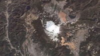 Jika dipotret dari satelit, seperti inilah lanskap Gunung Fuji. 