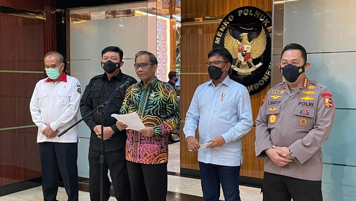 Menko Polhukam Mahfud Md hingga Menkominfo Johnny G Plate (Silvia Ng/detikcom)