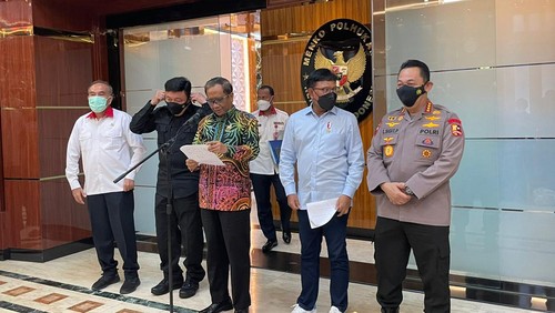 Menko Polhukam Mahfud Md hingga Menkominfo Johnny G Plate (Silvia Ng/detikcom)