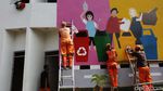 Dipenuhi Mural, Wujud Kampung Gembira Gambrong Jaktim Mulai Terlihat
