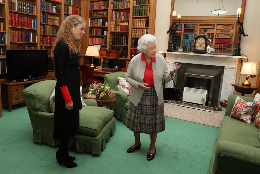 ABERDEEN, SCOTLAND - SEPTEMBER 20: Canadian Governor General Designate Julie Payette meets Queen Elizabeth during a private audience at Balmoral Castle on September 20, 2017 in Aberdeen Scotland. (Photo by Andrew Milligan - WPA Pool/Getty Images)