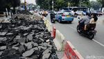 Benahi Jalur Pedestrian, Aspal Jalan Proklamasi Jakpus Dikelupas