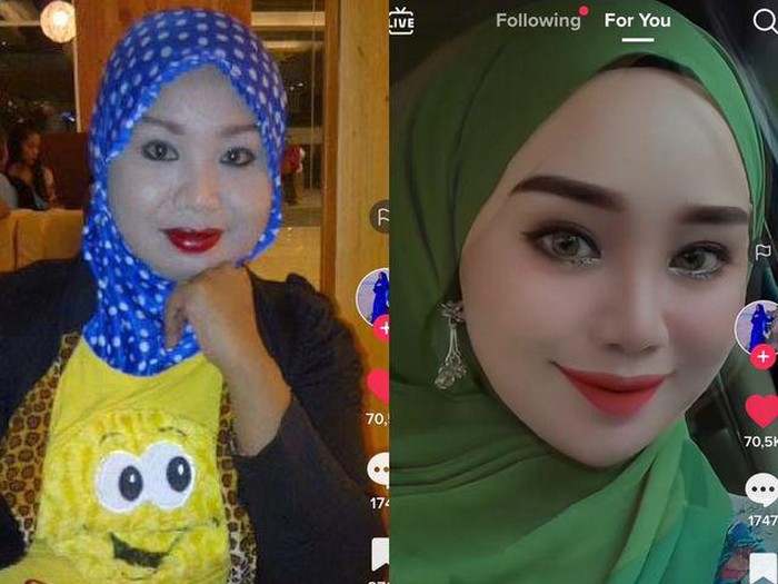 Viral di media sosial, transformasi wanita ini bikin pangling hingga dikira netizen beda orang