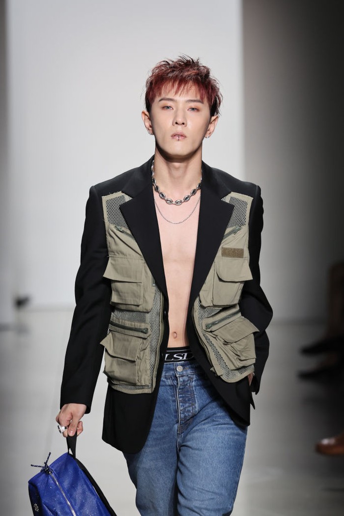NEW YORK, NEW YORK - SEPTEMBER 13: A model walks the runway for ULKIN during the Concept Korea Spring/Summer 2023 fashion show during September 2022 New York Fashion Week: The Shows at Gallery at Spring Studios on September 13, 2022 in New York City. (Photo by Dia Dipasupil/Getty Images for Concept Korea)