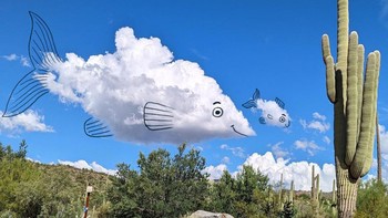 Chris Judge membuat imajinasi awan tiap harinya lewat akun Intagram adailycloud. Foto: Instagram/adailycloud by Chris Judge